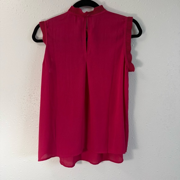Max Studio Pink Smocked Blouse with‎ Mandarin Collar - Picture 5 of 5
